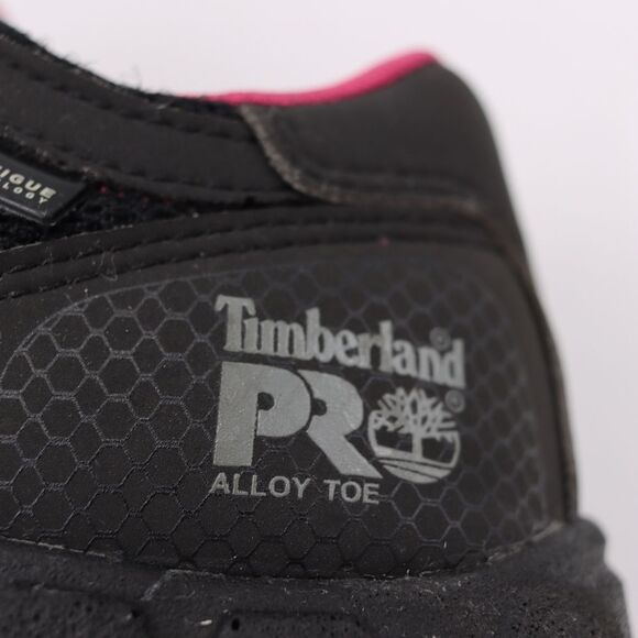 Women's Timberland PRO Powertrain Black/Pink Alloy Safety Toe Sneaker - Size 7 - Picture 6 of 16